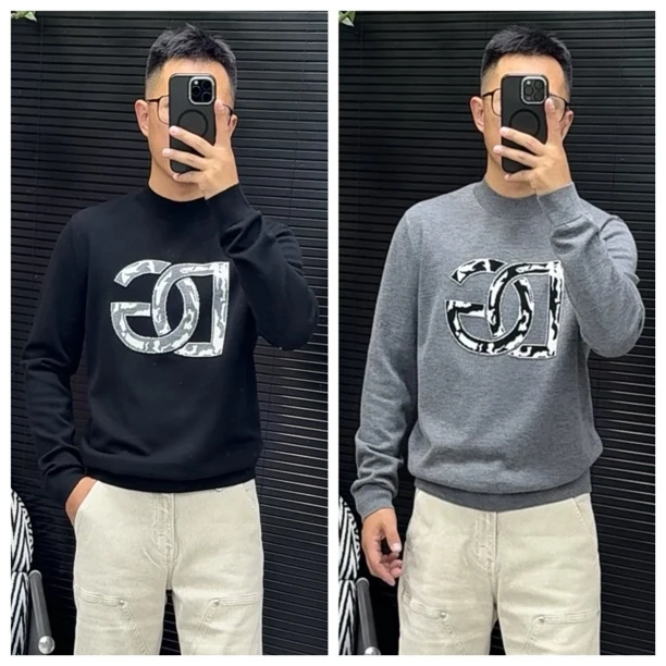 DG迪嘎雅男士高端羊毛衫211秋冬时尚高端百搭款圆领绵羊毛针织衫