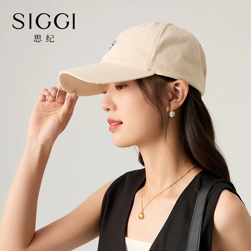 siggi 刺绣棒球帽女春夏新款软顶宽檐防晒鸭舌帽遮阳帽si95372