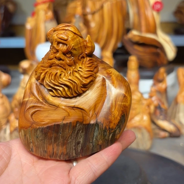时***O柏木太行崖柏钟馗摆件