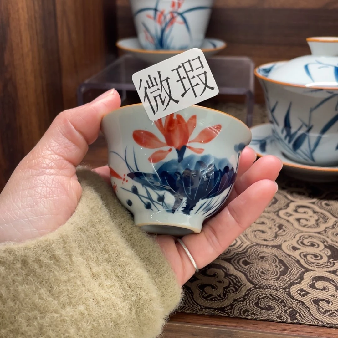 微瑕釉下彩纯手绘