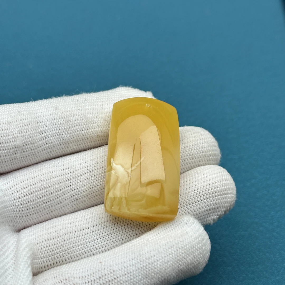 D2535天然原矿蜜蜡 微花粉无事牌 22*38*11mm抖音基地质检发货