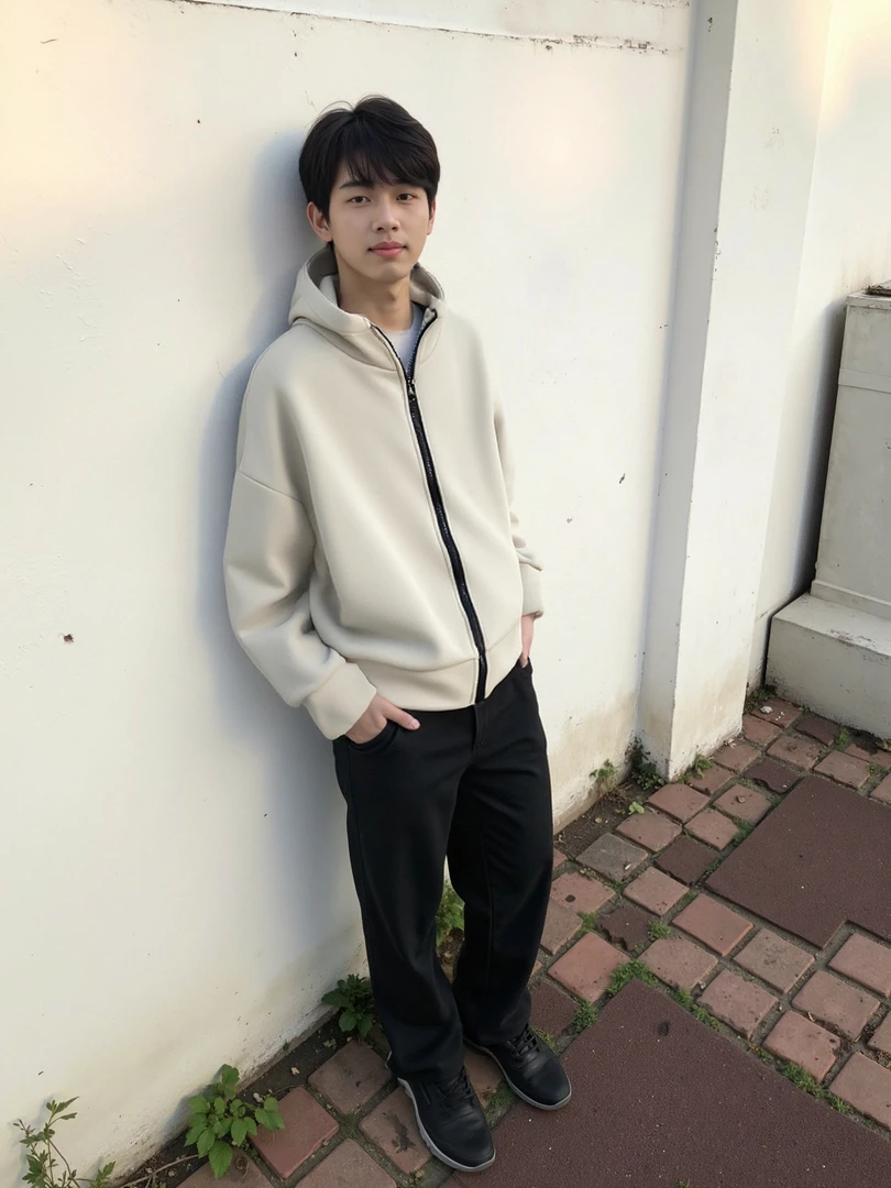 休闲外套男女同款户外连帽运动休闲百搭透气简约拉链宽松款6C826