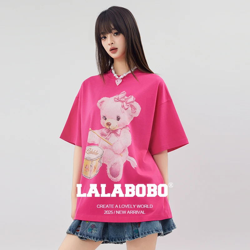 武汉LALABOBO小熊敲鼓短袖T恤RBEB-DT25商场同款