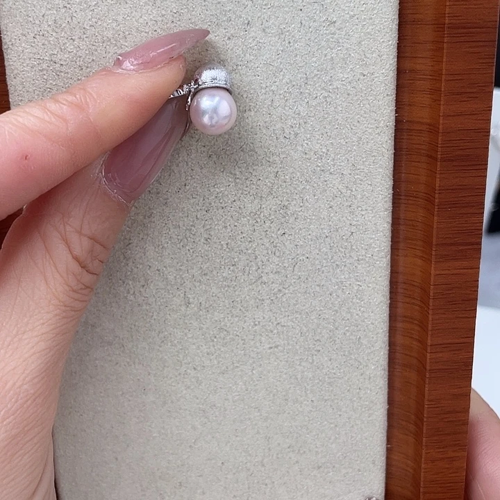 银S925镶嵌海水珍珠吊坠(不含链)