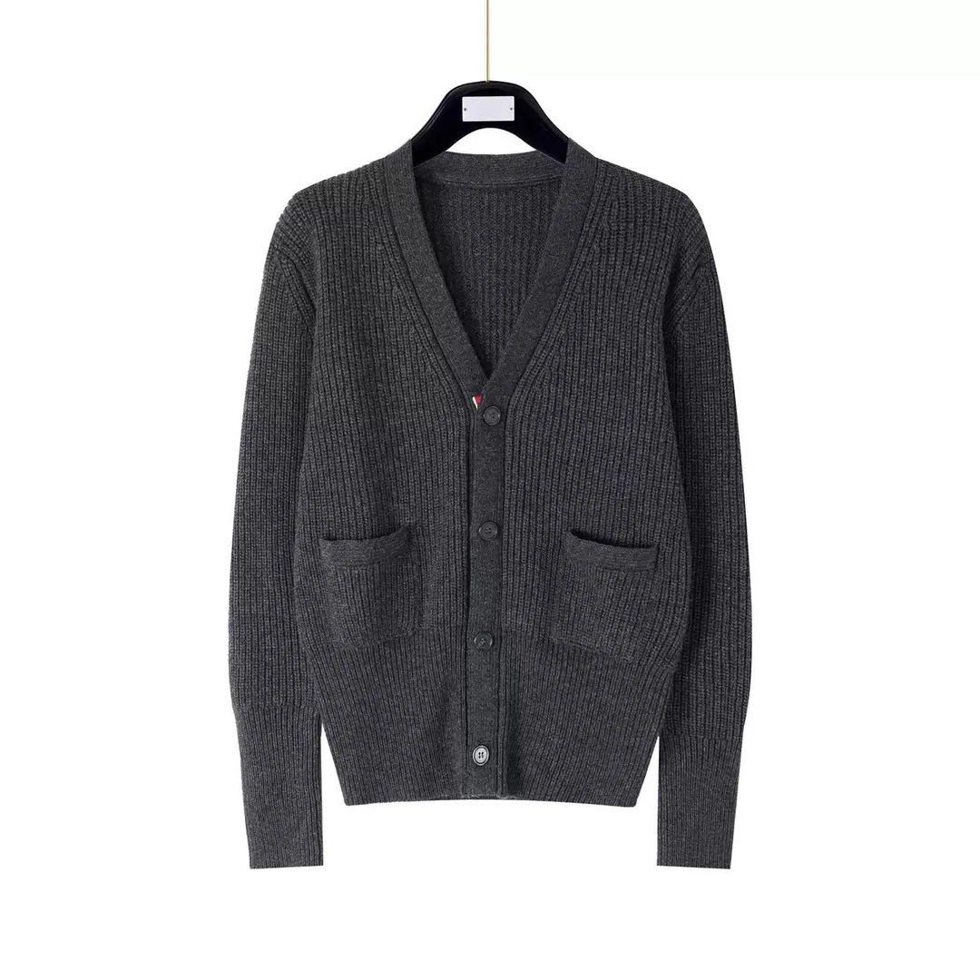 粗针V领无杠开衫女士极简