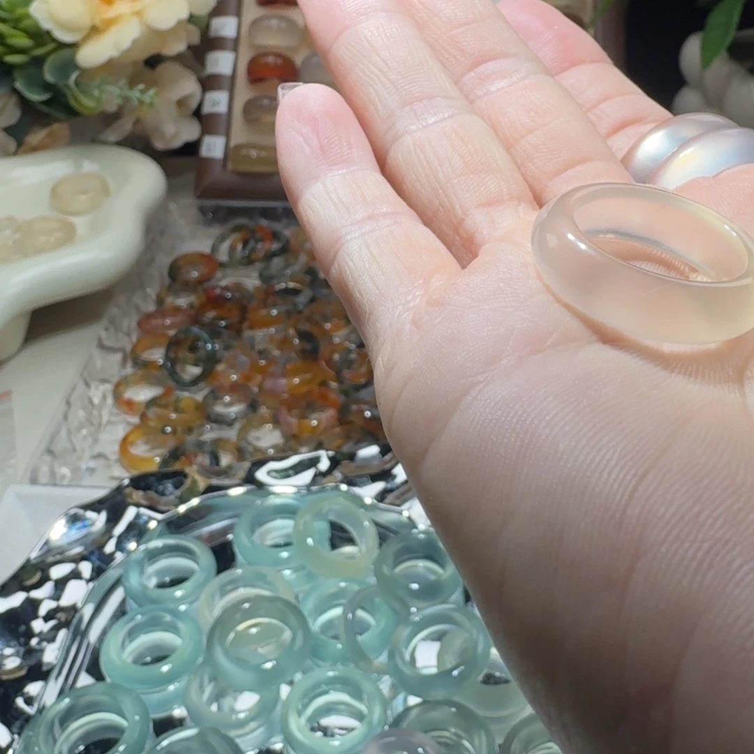 A***z玛瑙/玉髓未镶嵌戒圈港15.2
