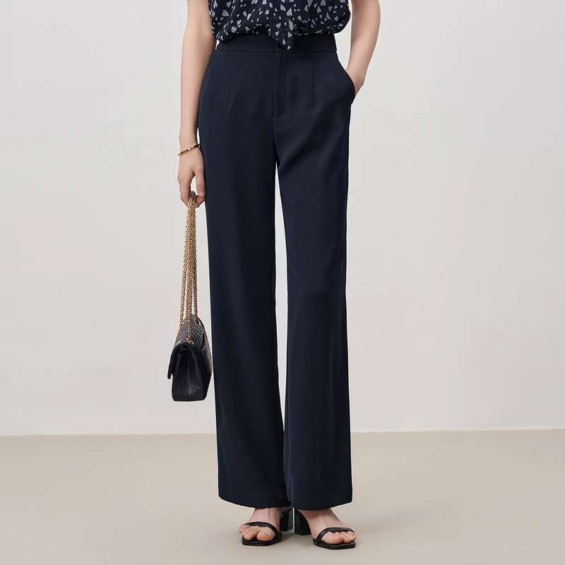 dunnu敦奴2025夏新款显瘦阔腿裤直筒休闲女长裤8T210115