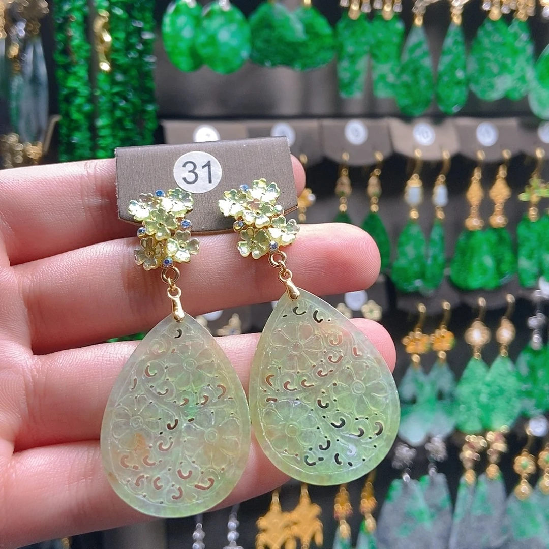 翡翠未镶嵌耳饰翡翠