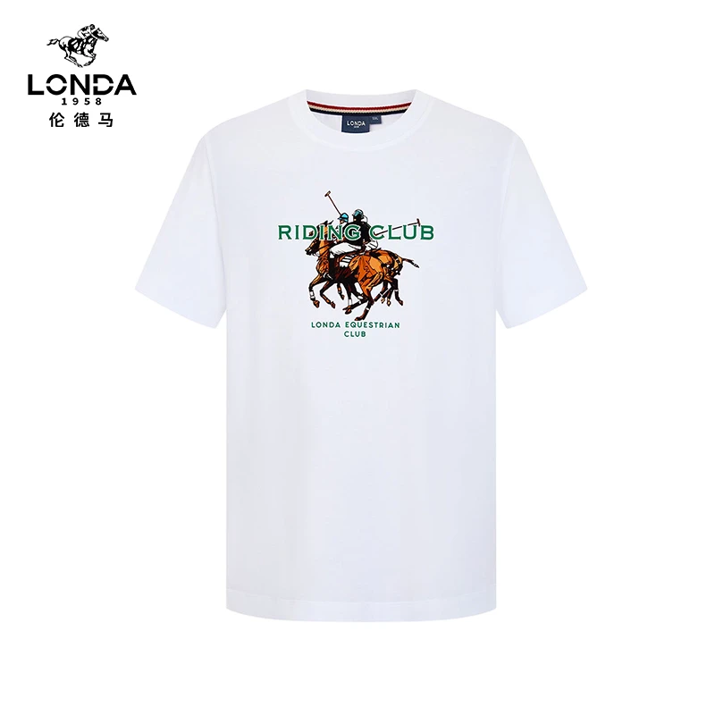 【LONDA伦德马】新款夏季男士时尚花百搭舒适透气男装短袖T恤2955
