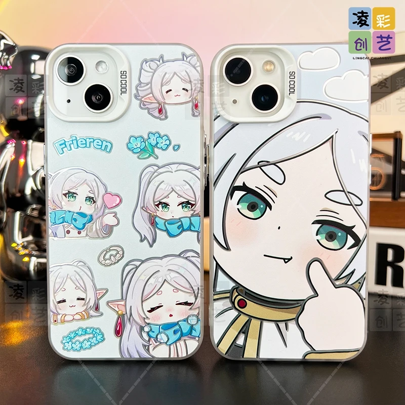 凌彩创艺适用于苹果华为小米二次元Q版芙莉莲IMD彩银壳