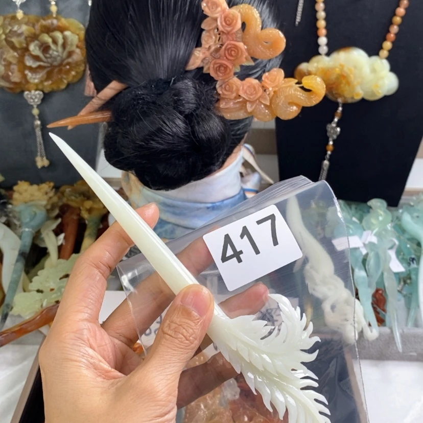【闪购商品】岫玉发饰未镶嵌刘*