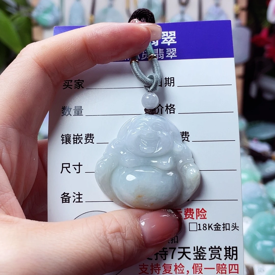 翡翠未镶嵌颈饰佛公29