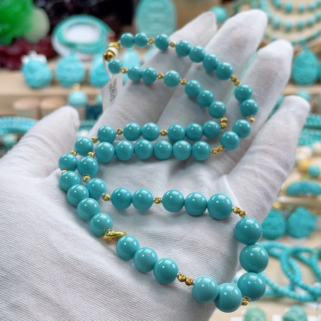 绿松石18K金镶嵌珠宝奇石