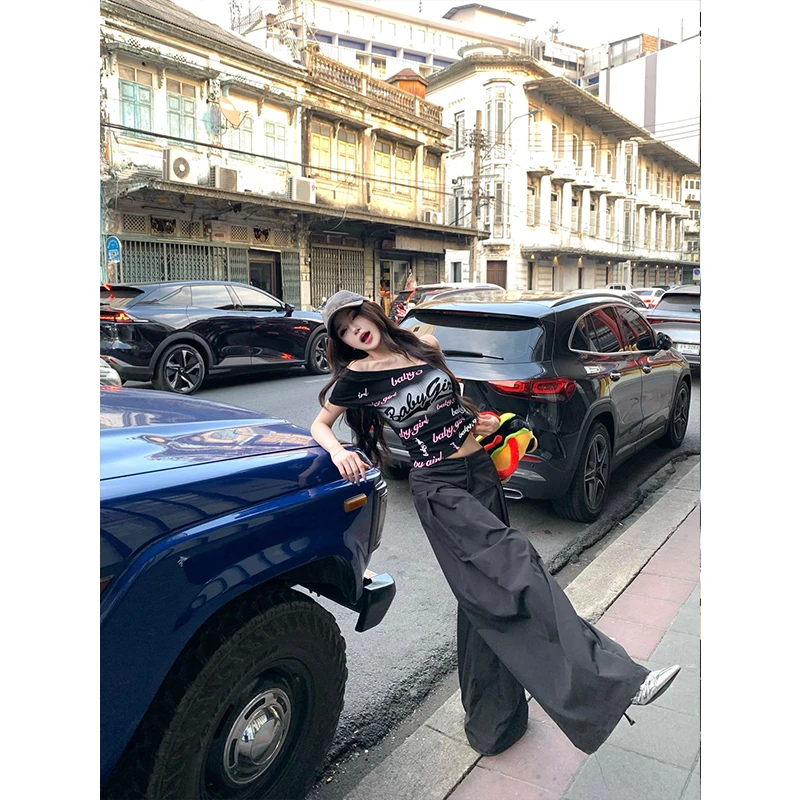 withmin白兔 解构空间 廓形工装裤宽松休闲显瘦阔腿裤【2522104】