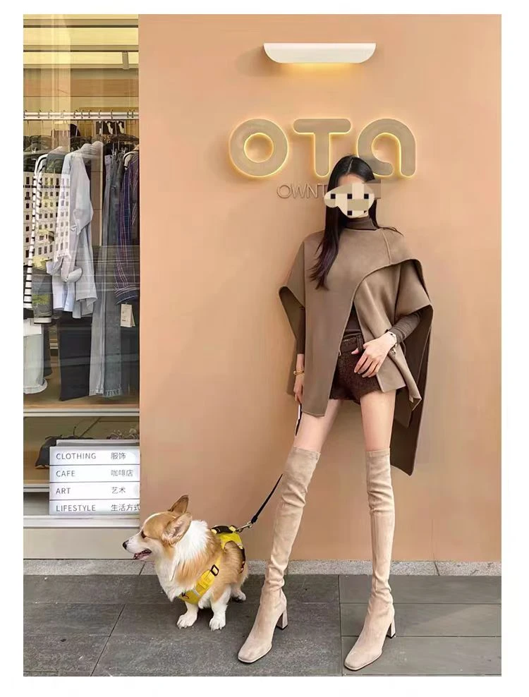 时装靴瘦瘦靴冬季时尚高筒靴百搭粗跟过膝靴