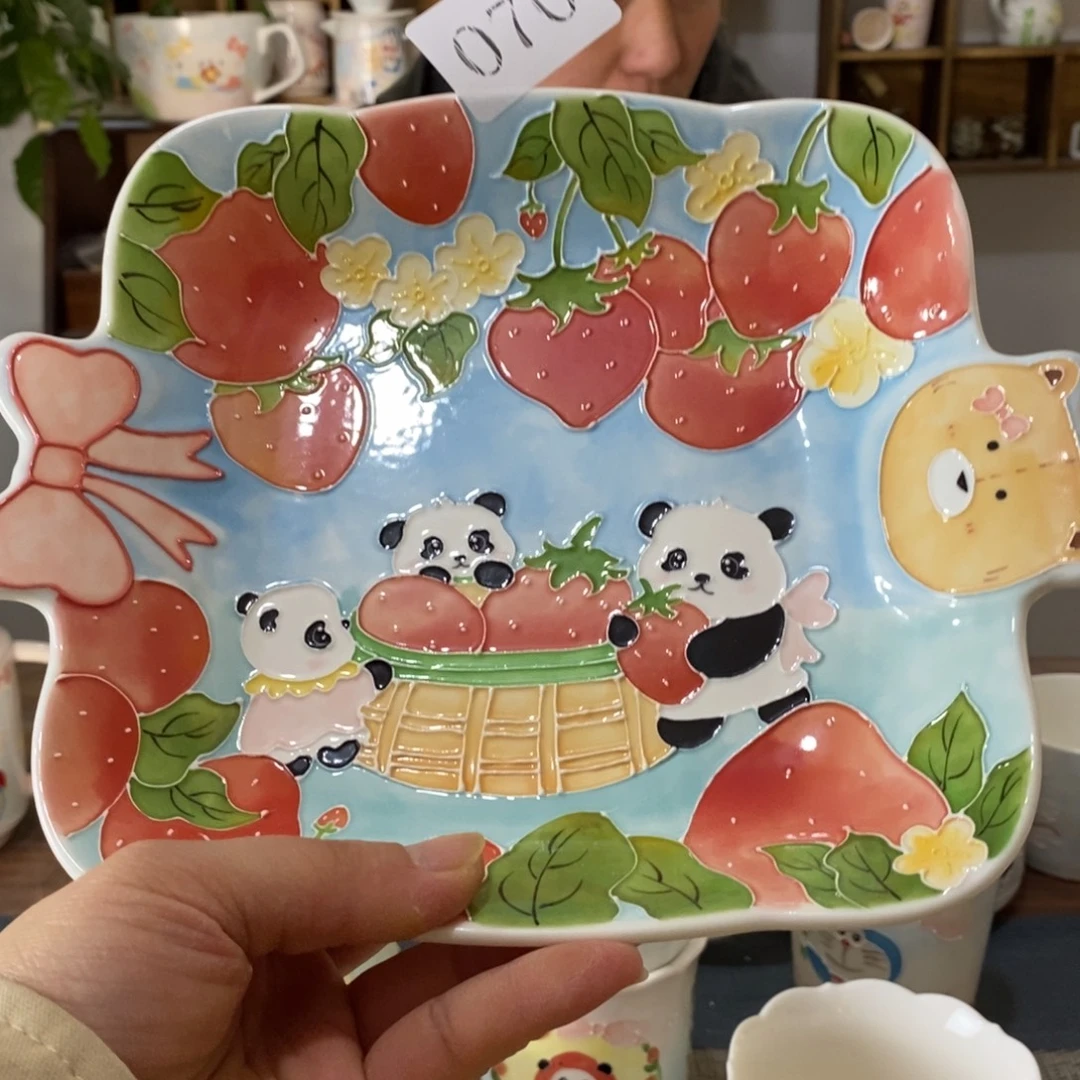 瓷片景德镇釉下彩手绘