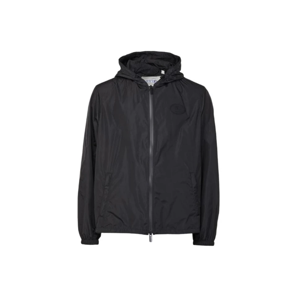 未使用 BURBERRY/博柏利 男士男款时尚户外休闲黑色连帽外套夹克