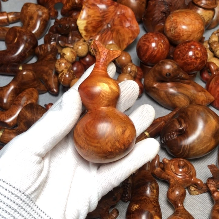 金****麻梨疙瘩火琉璃手把件葫芦