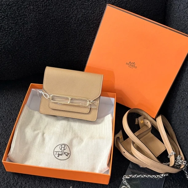 99新 Hermes/爱马仕 roulis slim猪鼻子包 U 刻 wj