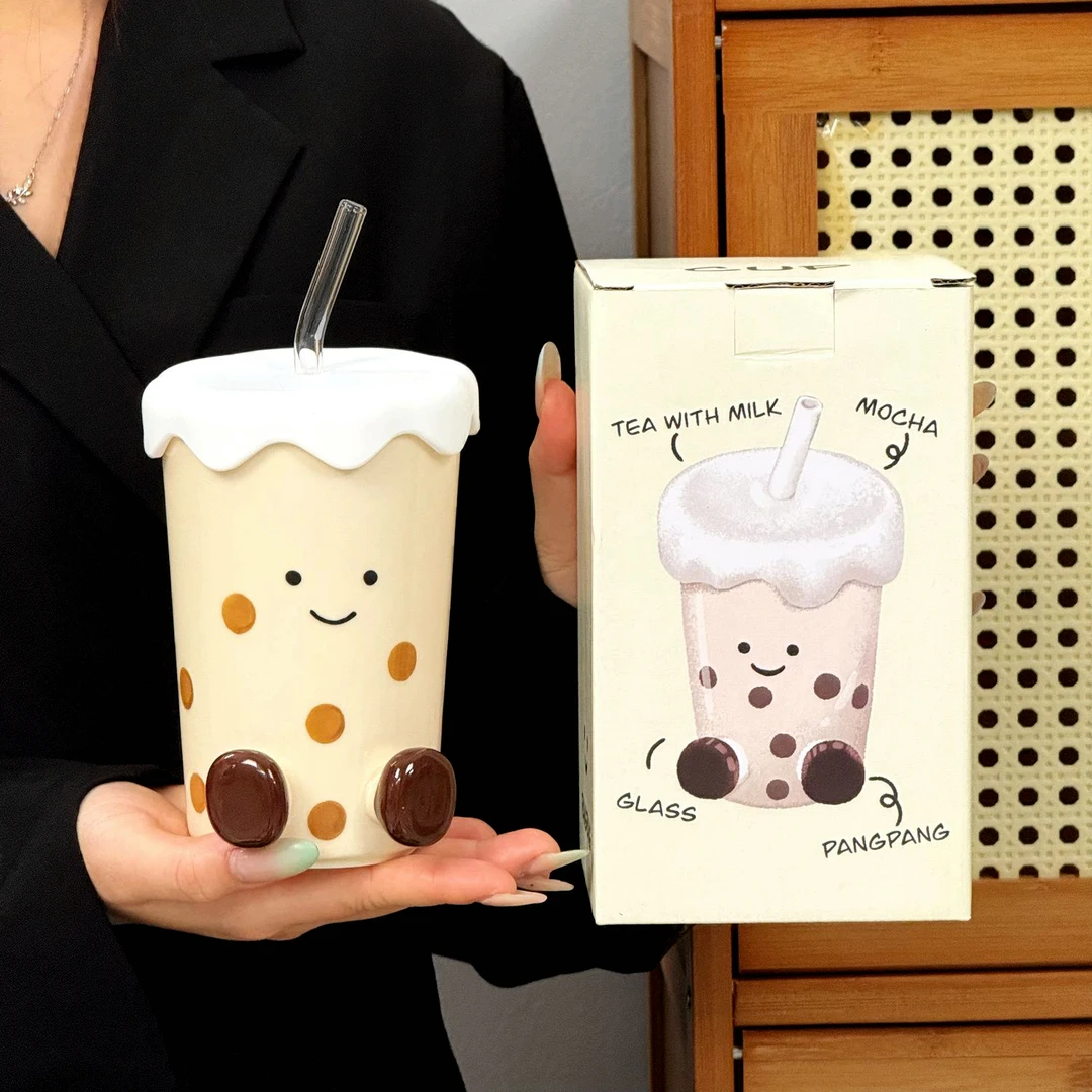 森尔派脚丫马克杯可爱吸管上班喝水奶茶耐高温水杯女款高颜值专用