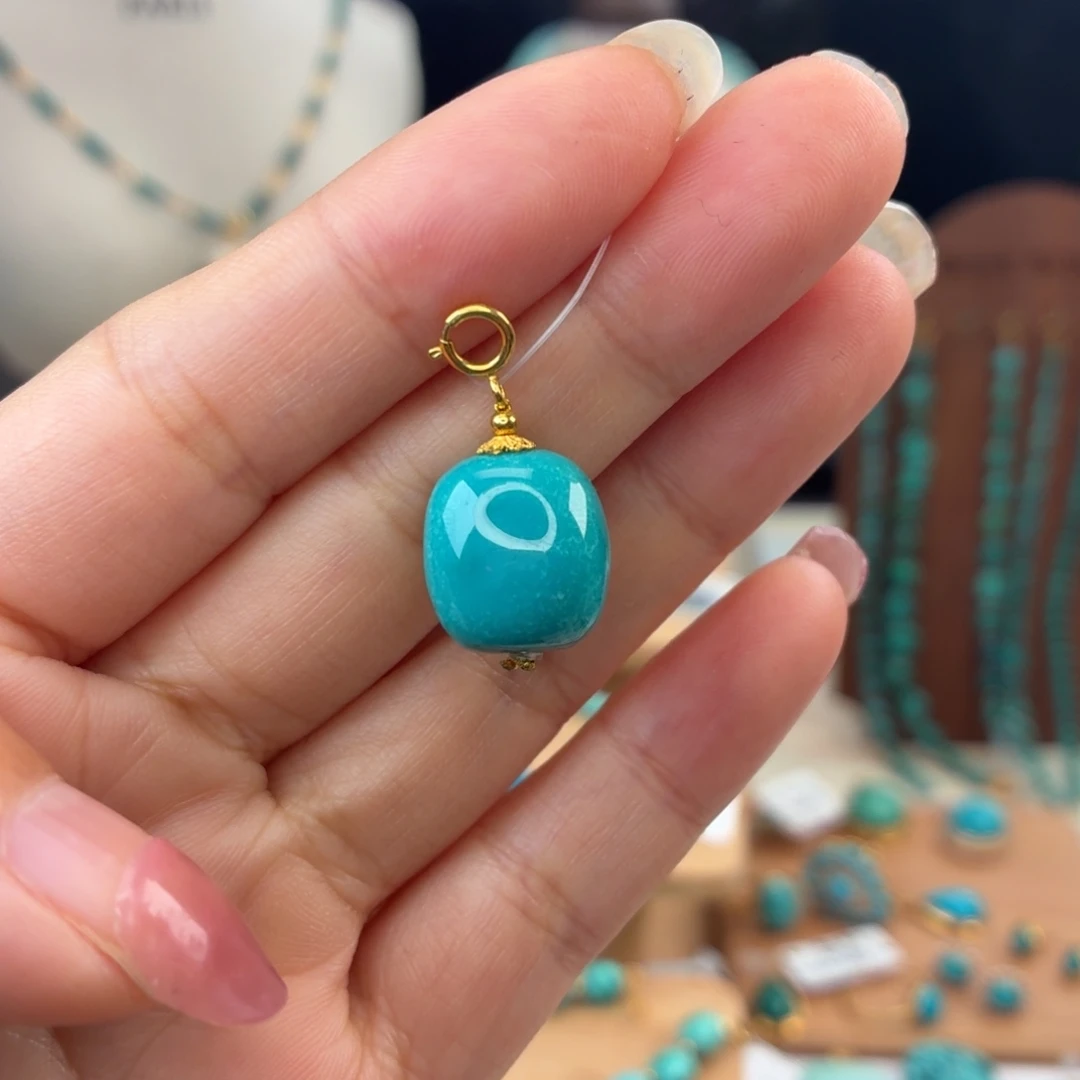 绿松石18K金镶嵌颈饰