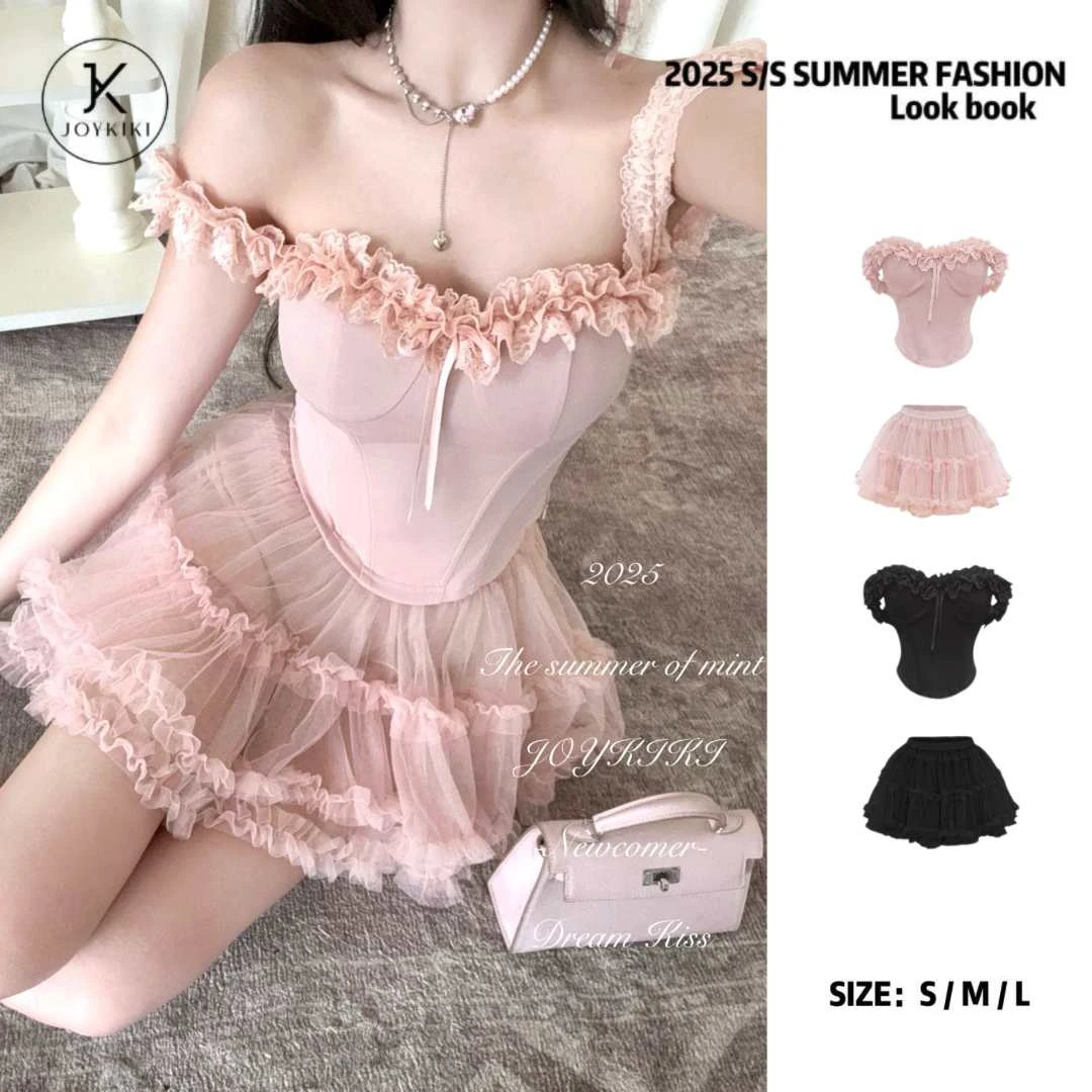 JOY KIKI金金【芭蕾甜梦】夏季蕾丝重工无袖显瘦上衣 J25B494