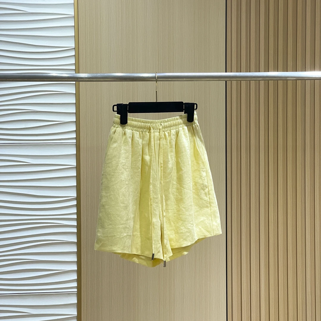 【黄色抽绳短裤】优雅灵动显瘦百搭夏季裤子-6706