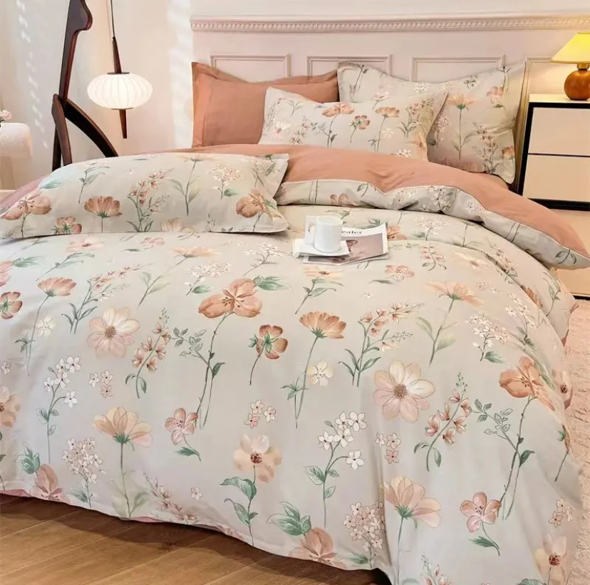 四件套-（绽放）秋冬季磨毛款四件套柔软亲肤