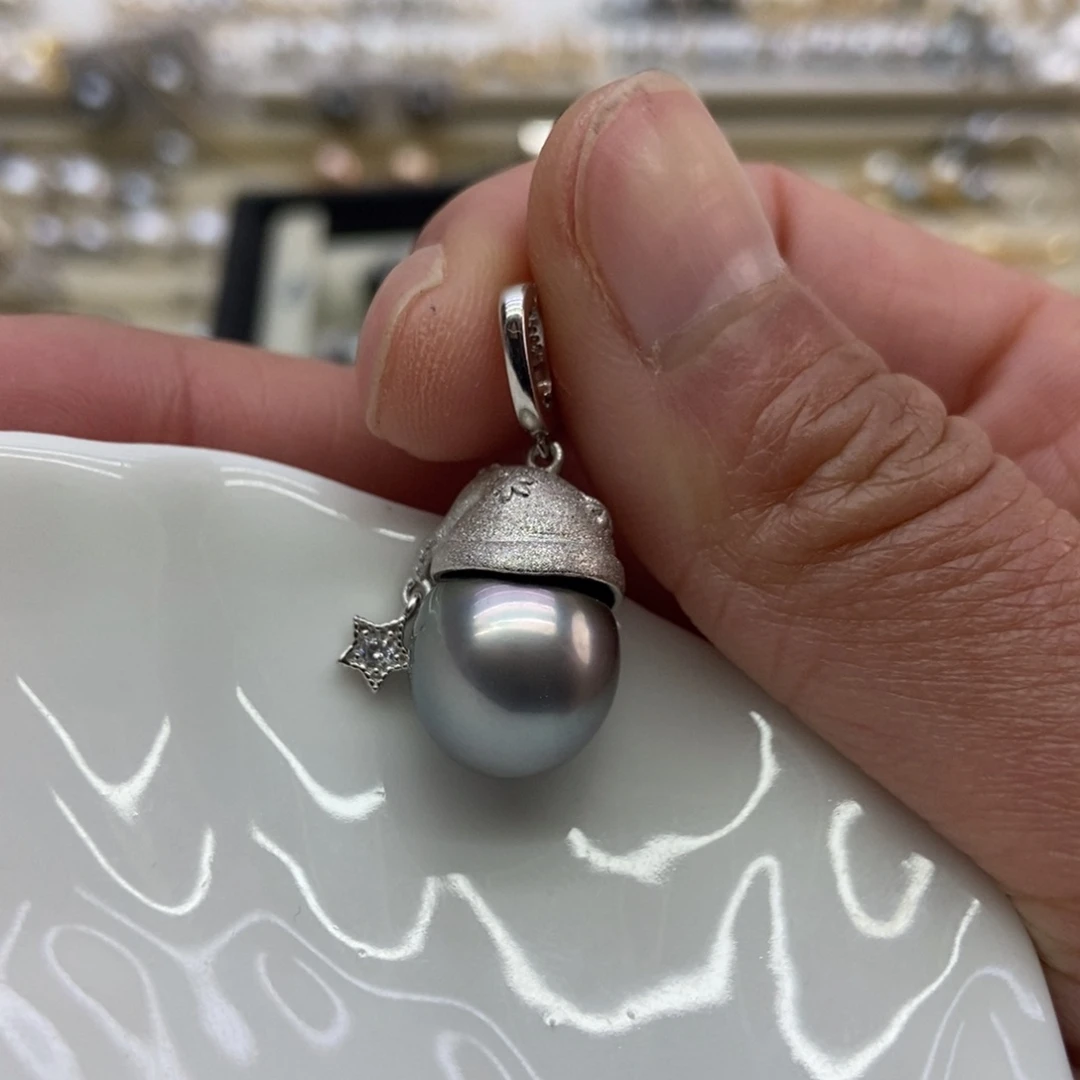 海水珍珠吊坠(不含链)银S925镶嵌