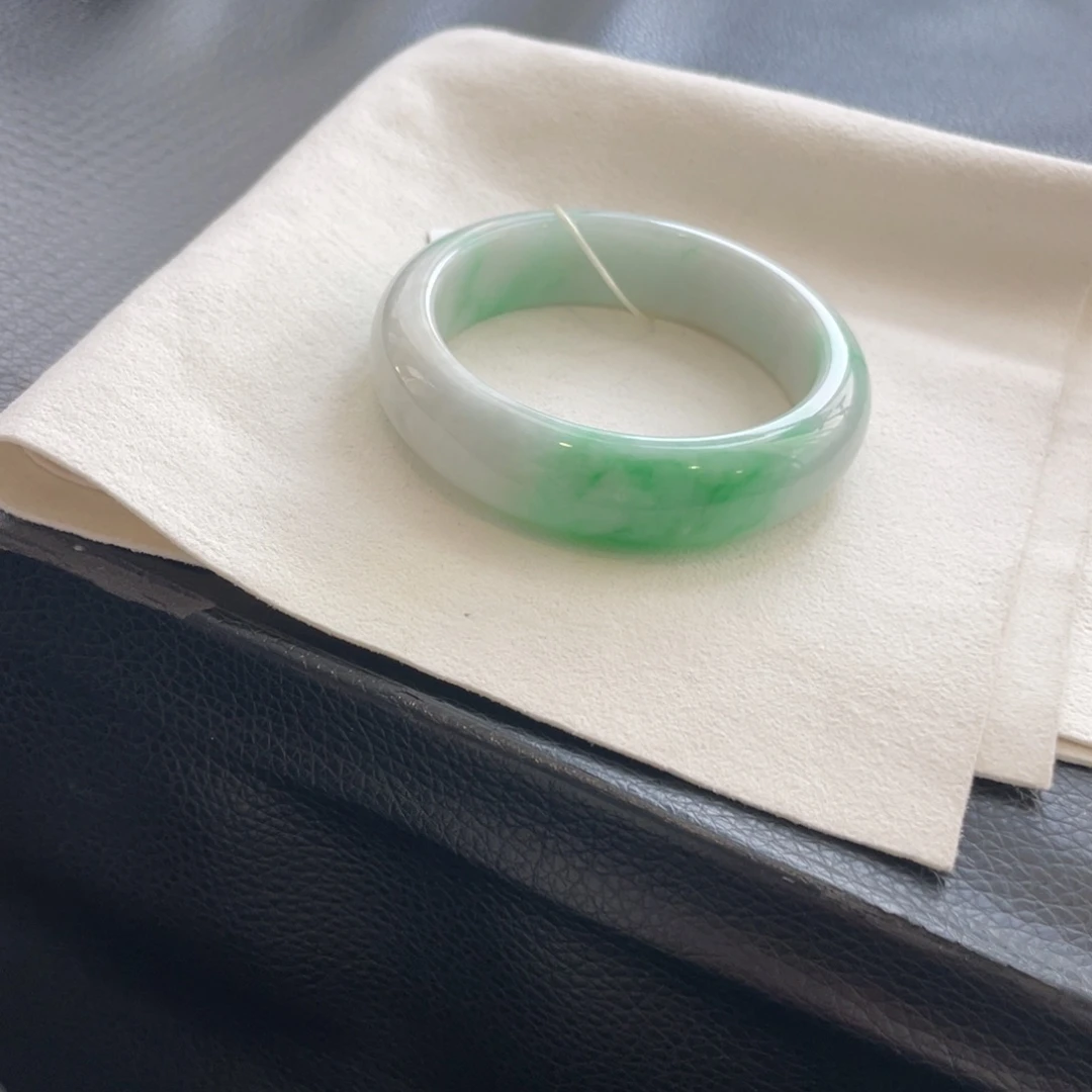 翡翠未镶嵌手镯棉53正圈
