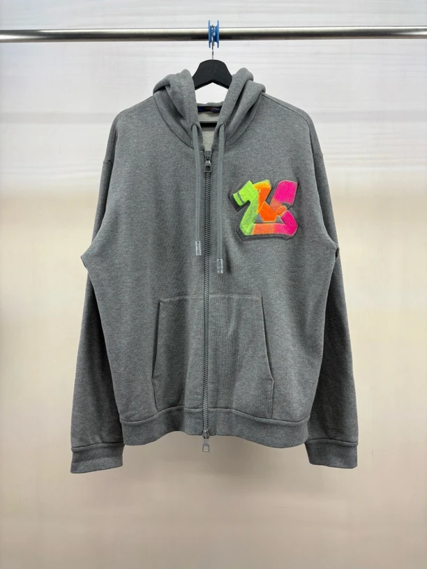 全新未使用 LouisVuitton/路易威登 发泡logo拉链帽衫/4L码/M9932