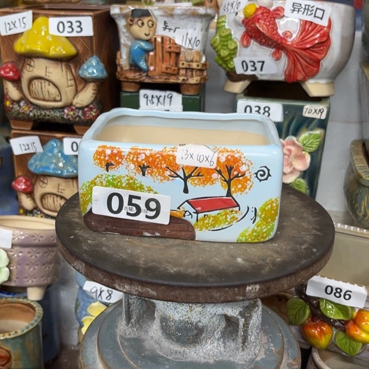 紫砂花盆粗陶材质多肉花盆