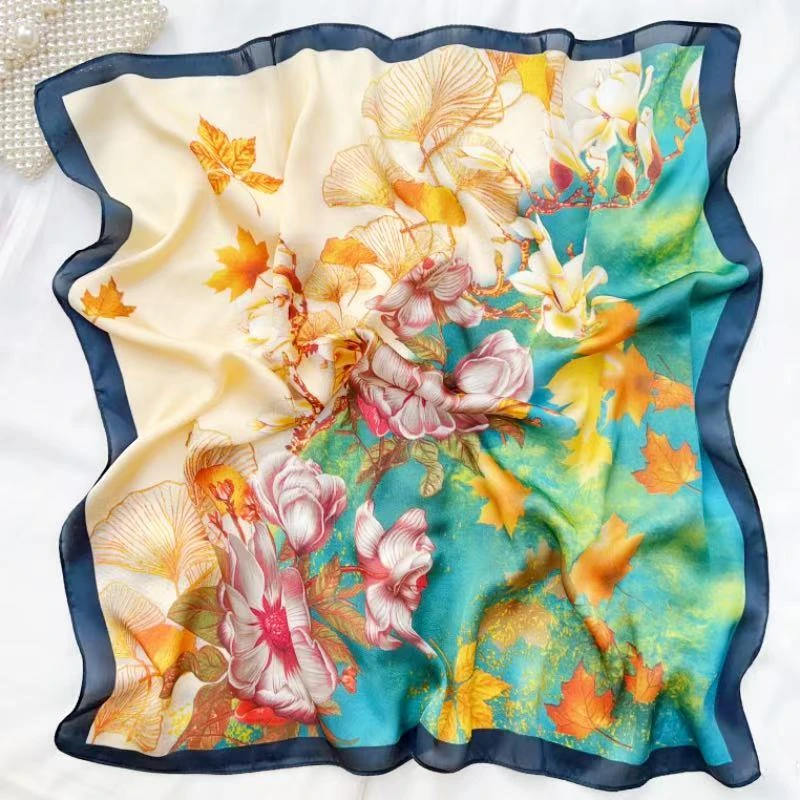 【枫影逸梦】A093冬季春秋经典时尚优雅方巾百搭气质护颈薄款丝巾