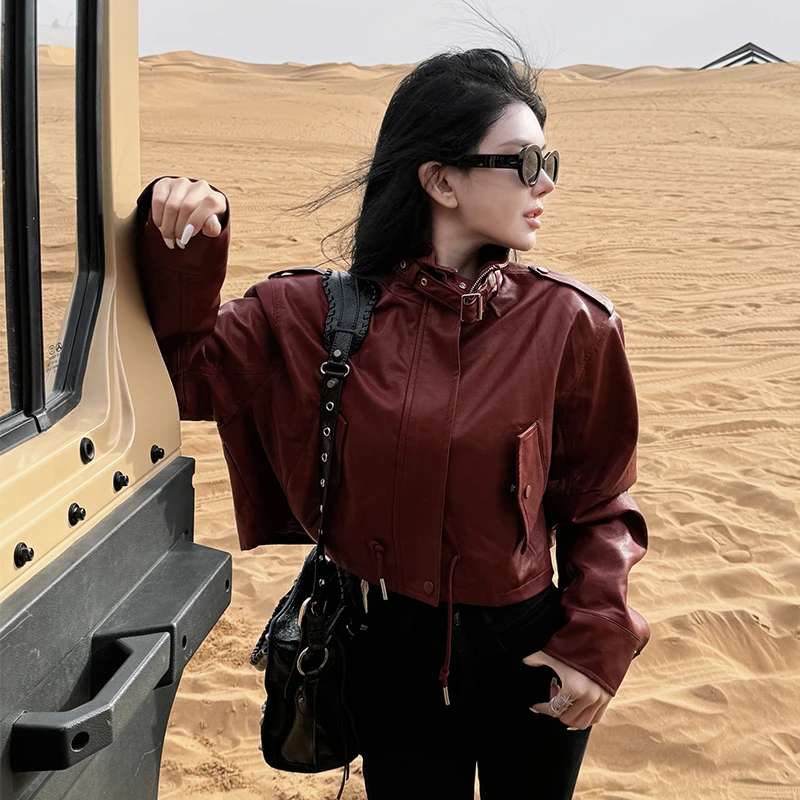 【幻夜玫瑰】新款秋冬时尚气质百搭机车风外套上衣/ULI3858