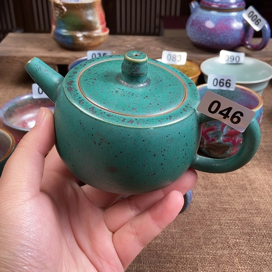 票***票瓷片钧瓷茶壶茶具