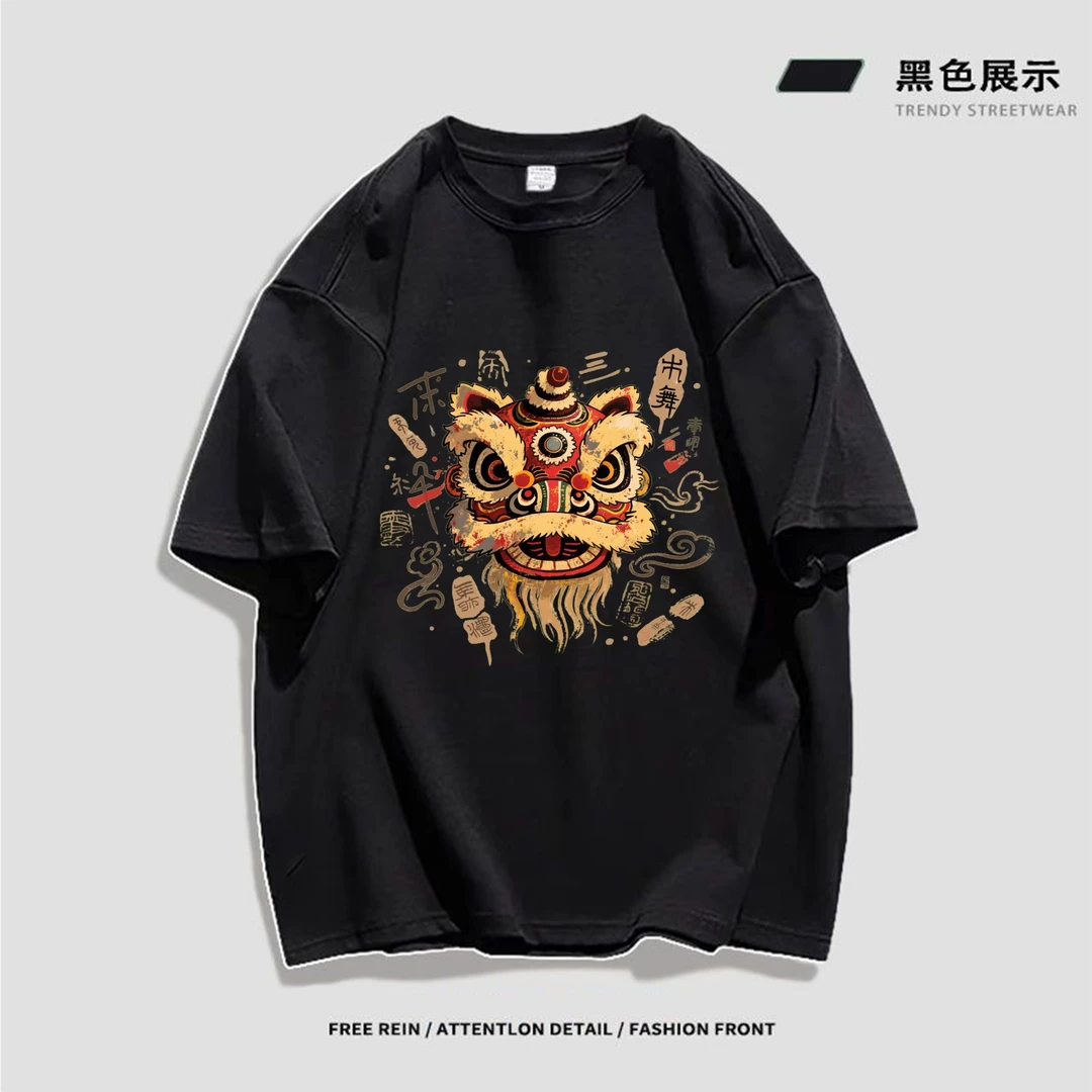 SHUTACIN潮牌纯棉t恤男女夏季宽松休闲百搭印花潮流百搭宽松ins