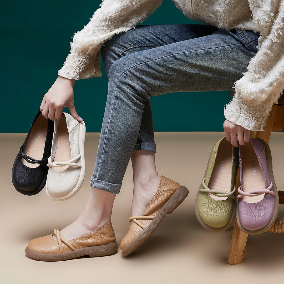 363头层牛皮单鞋女2024软底敲软原创防滑轻便女单鞋