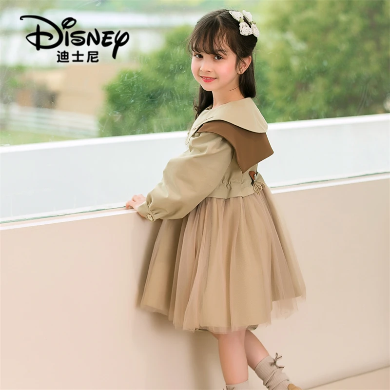【DR】Disney迪士尼女童春秋季洋气中长款时尚风衣外套XCE1SJ005