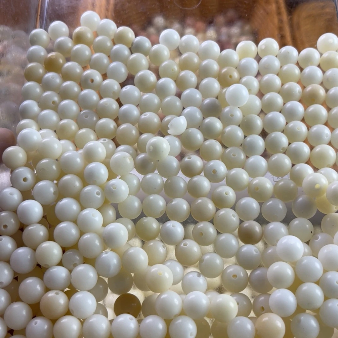 吊坠白玉菩提瑕疵10白玉圆珠360颗