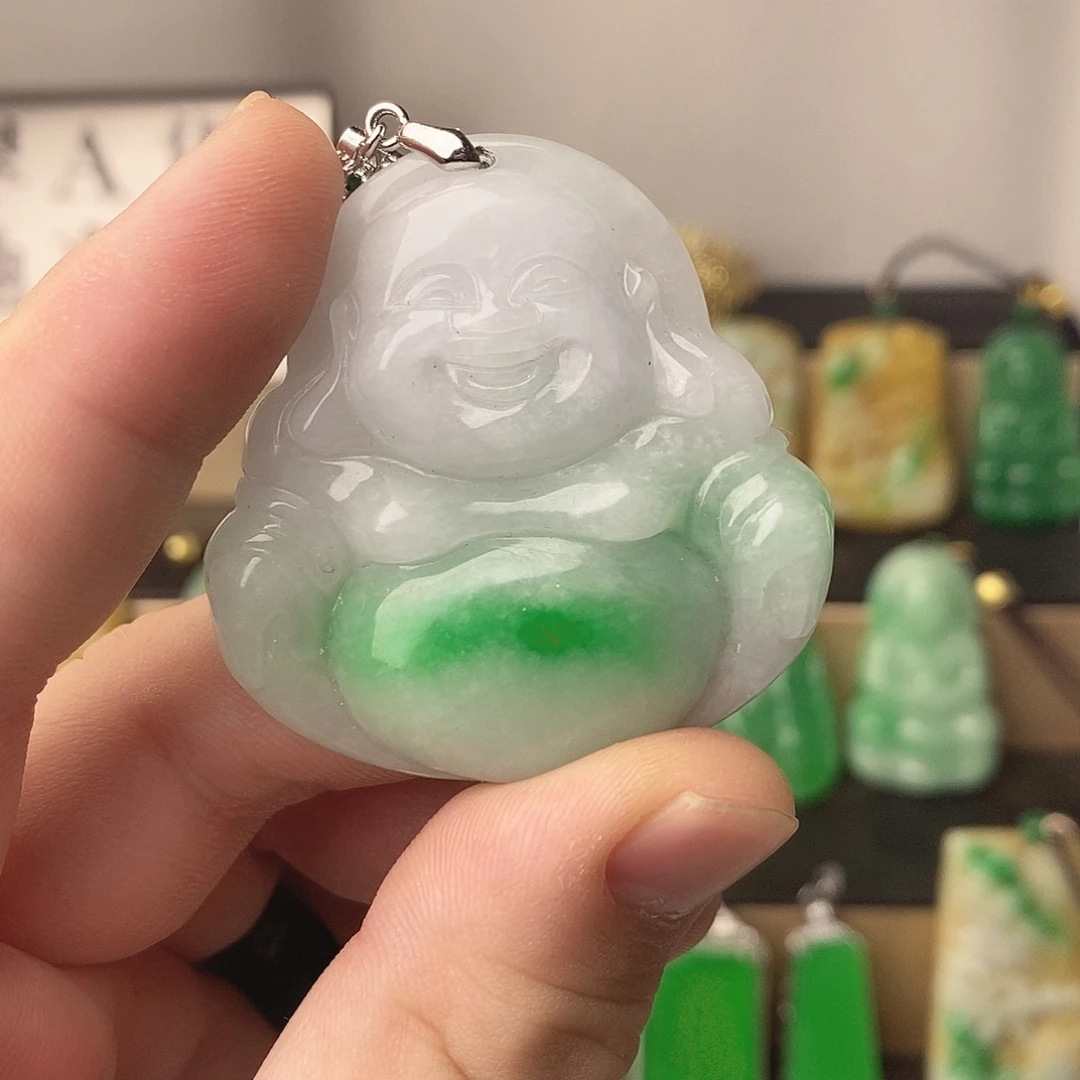 翡翠银S925镶嵌吊坠(赠链)