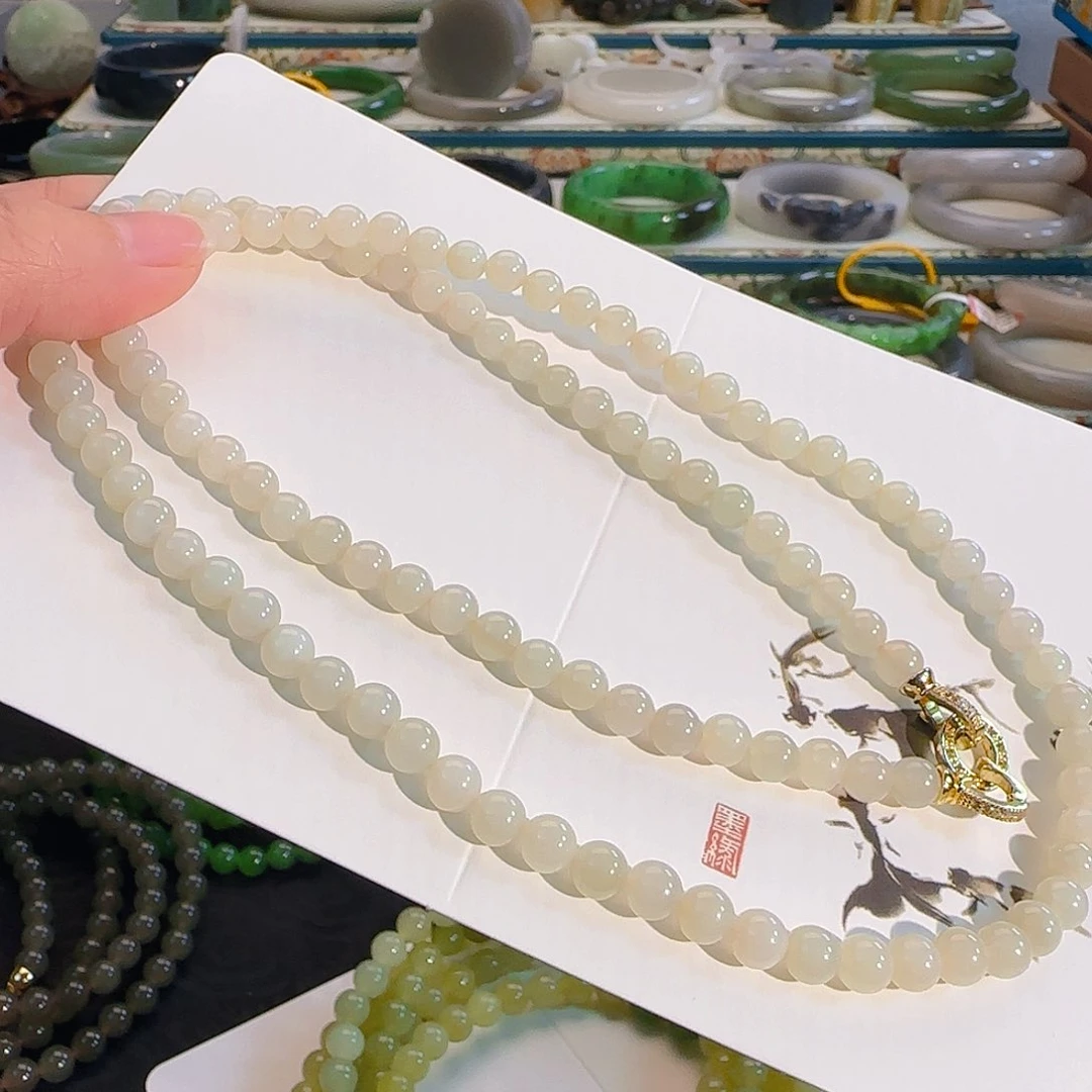 颈饰未镶嵌和田玉蜂蜜水项链