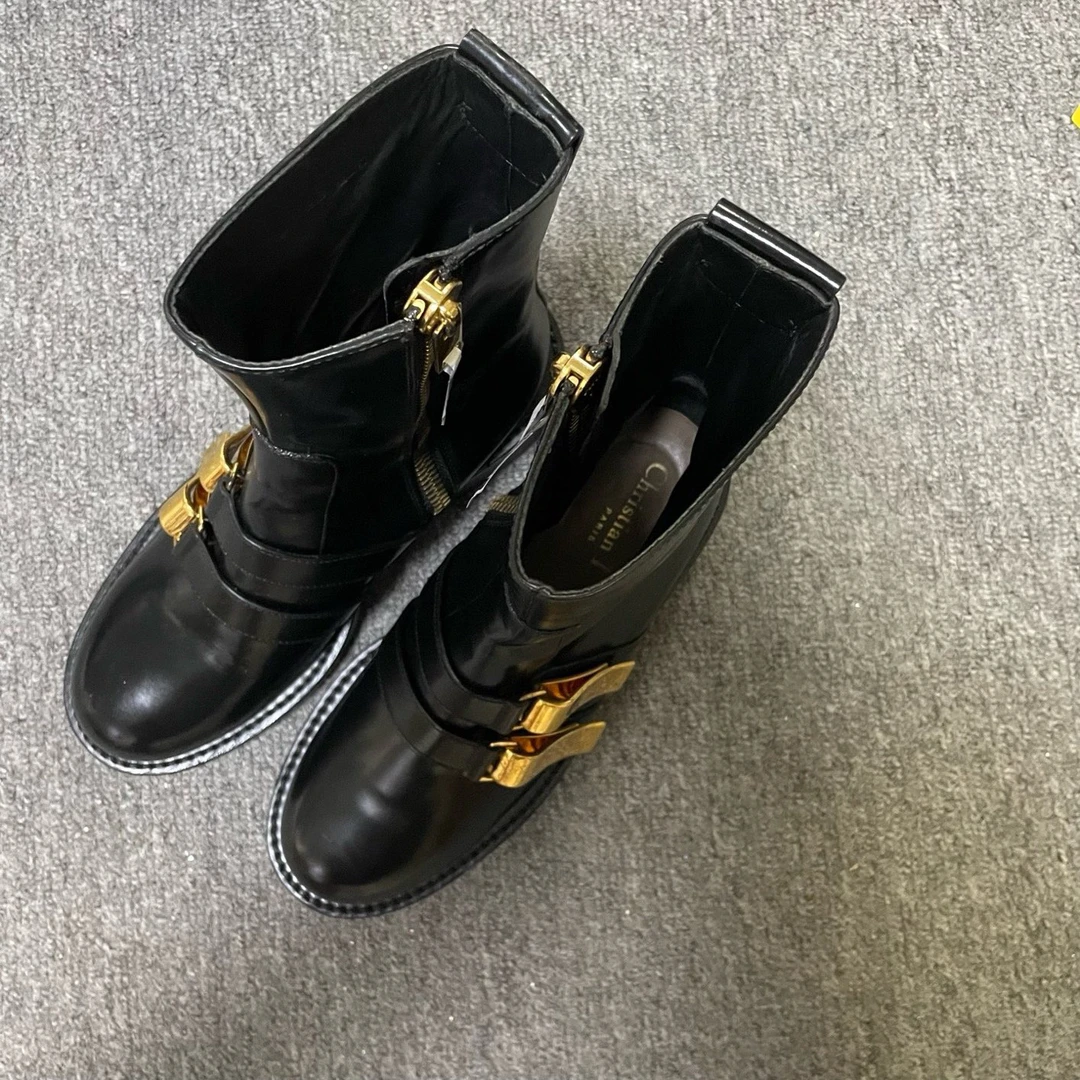 95新 DIOR/迪奥 圆头拉链中筒靴  35.5码/14615