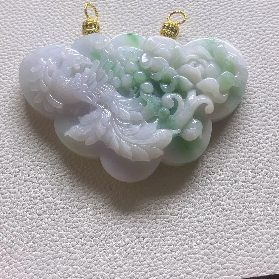 翡翠未镶嵌颈饰翡翠凤凰锁