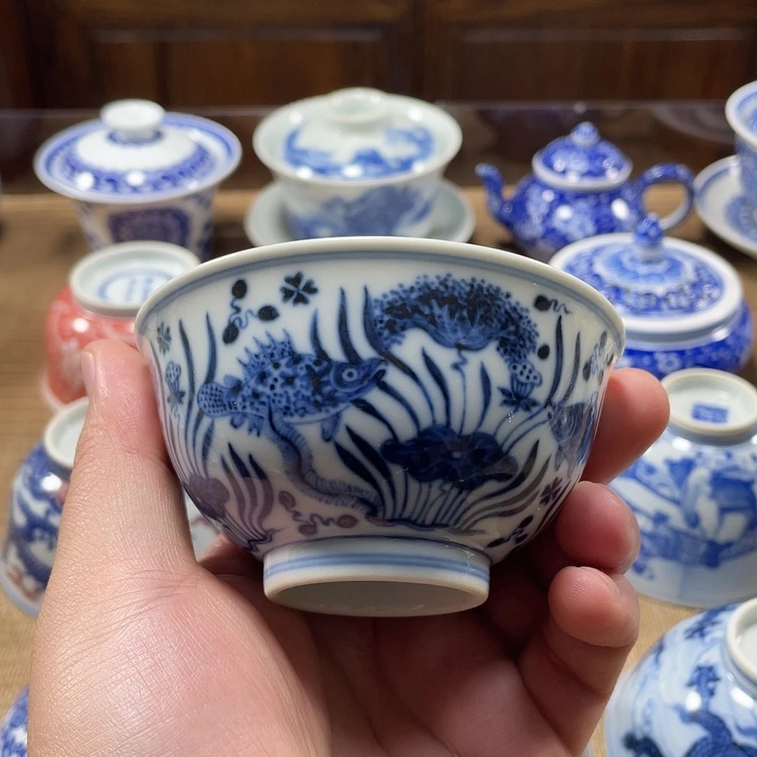 大明风华鱼藻撇口杯