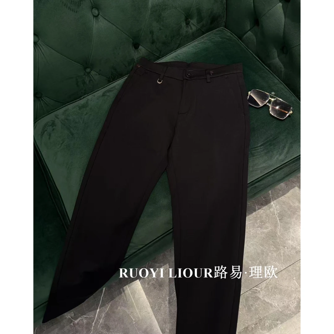 【路易理欧】欧货时尚潮流商务纯色修身冬季百搭休闲裤58653