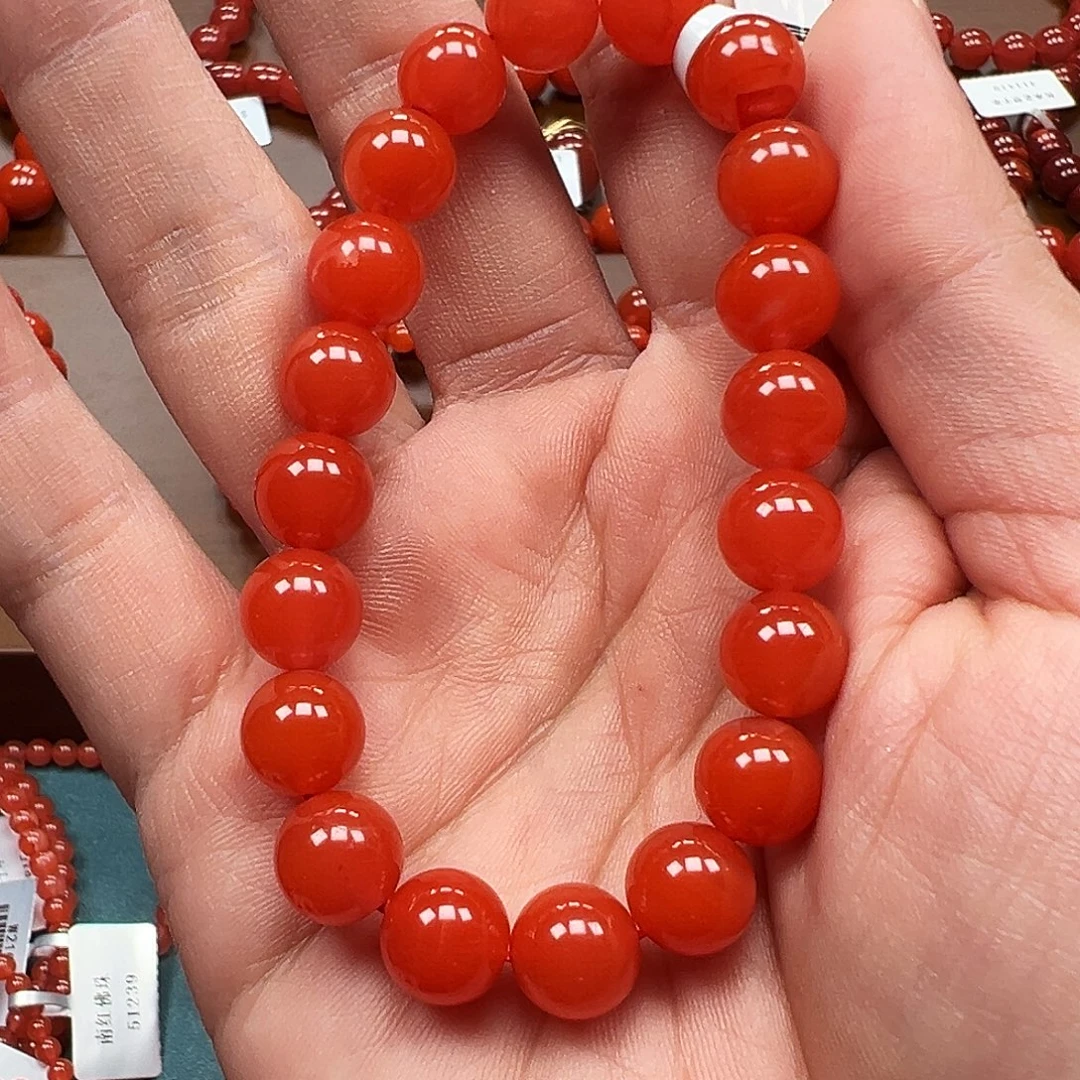 南红玛瑙未镶嵌手串保山冰红9m