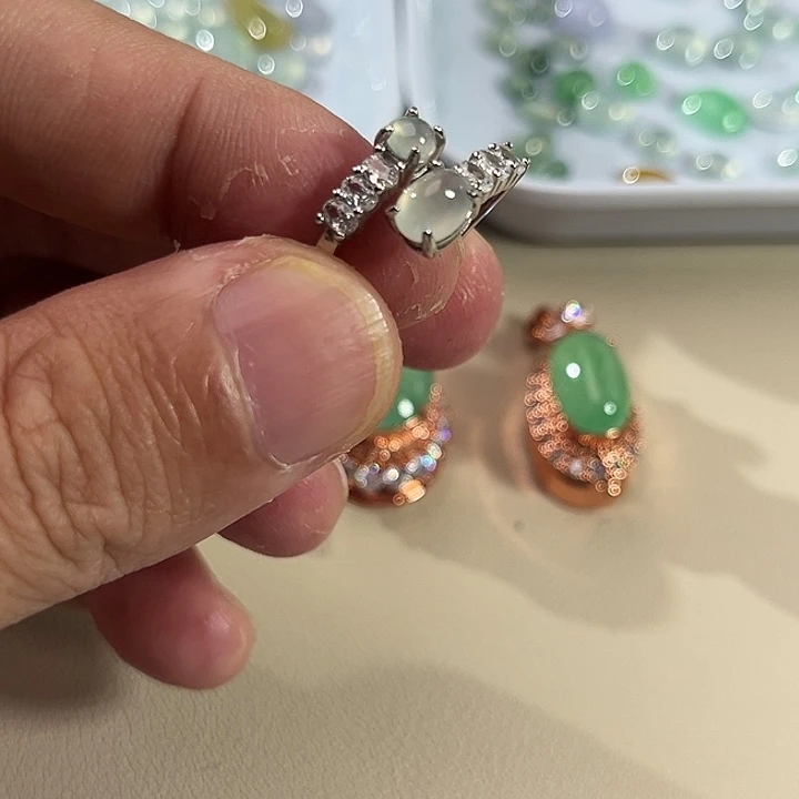 翡翠银S925镶嵌戒指