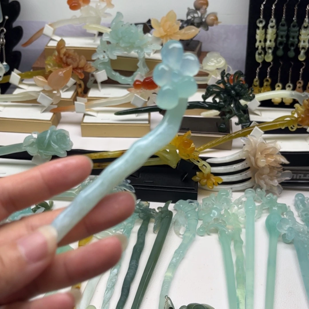 蛇纹石玉合金发簪