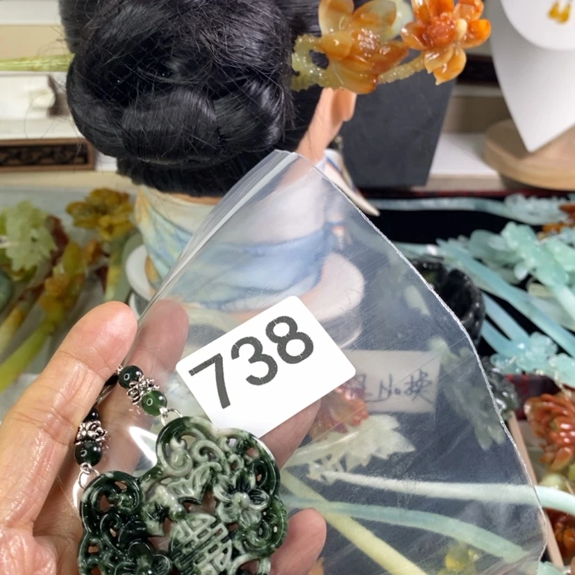 【闪购商品】岫玉发饰未镶嵌兰*娇