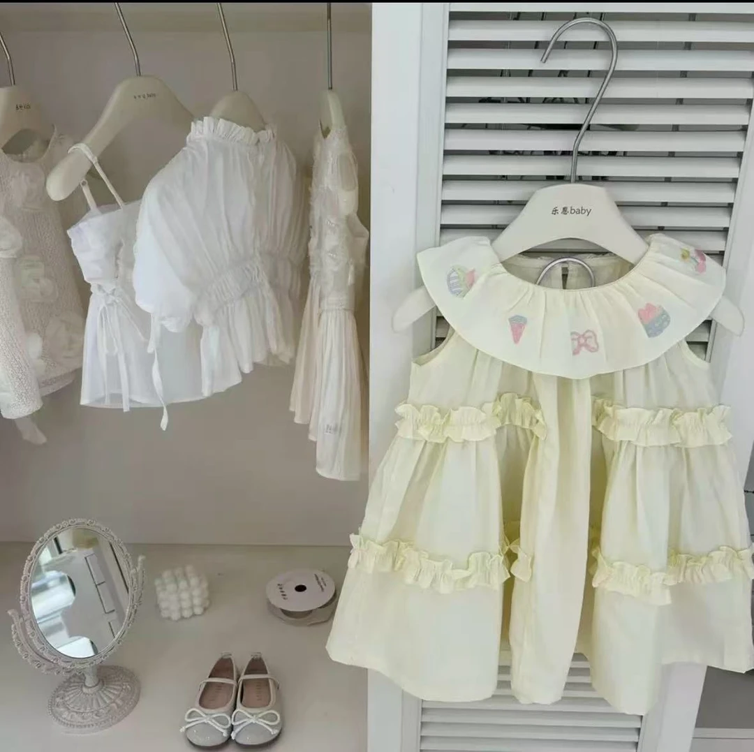 女童背心裙2025新款洋气女孩无袖公主裙子儿童韩版时髦连衣裙